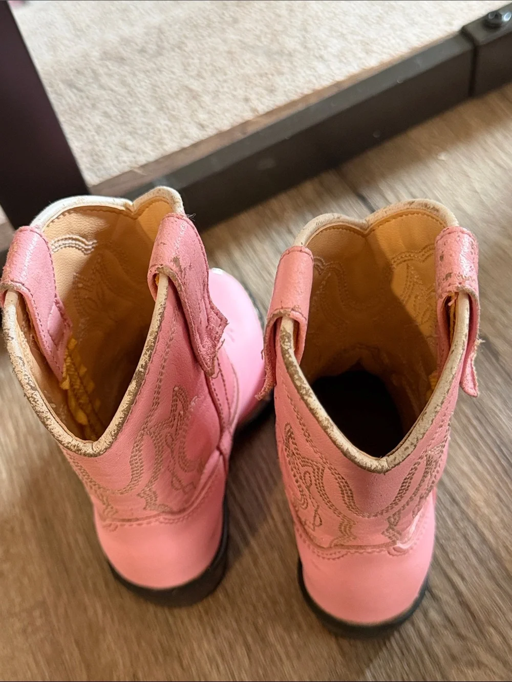 Durango Pink Toddler Western Boots with Embroidered Details